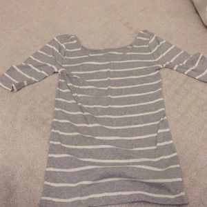 Ann Taylor gray striped t shirt